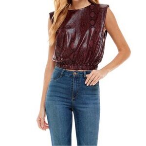 TCECE Women's Sleeveless Snake Print Top